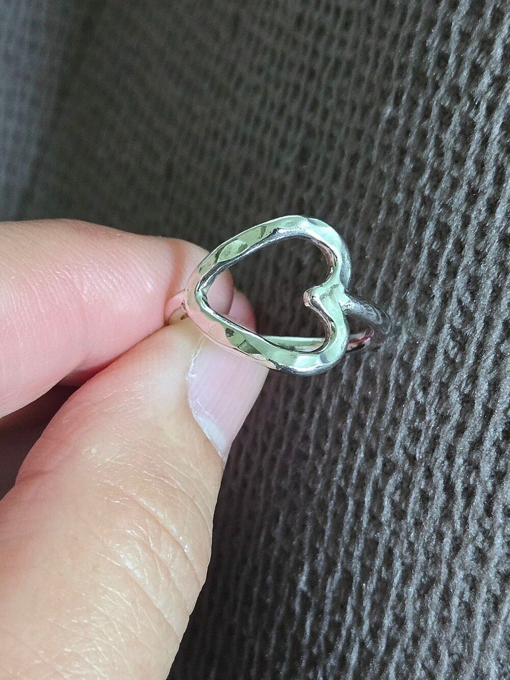 Adina Reyter Hammered🔨 Silver Open Heart🤍  Ring💍 - NWOT